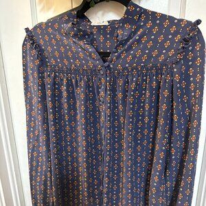 A. Loves. A Tunic Long Sleeve Women's Button Down V-neck-Size Medium